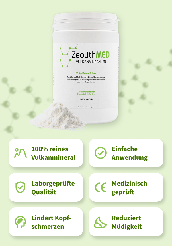 ZeolithMED polvere detox 650g, dispositivo medico con certificato CE