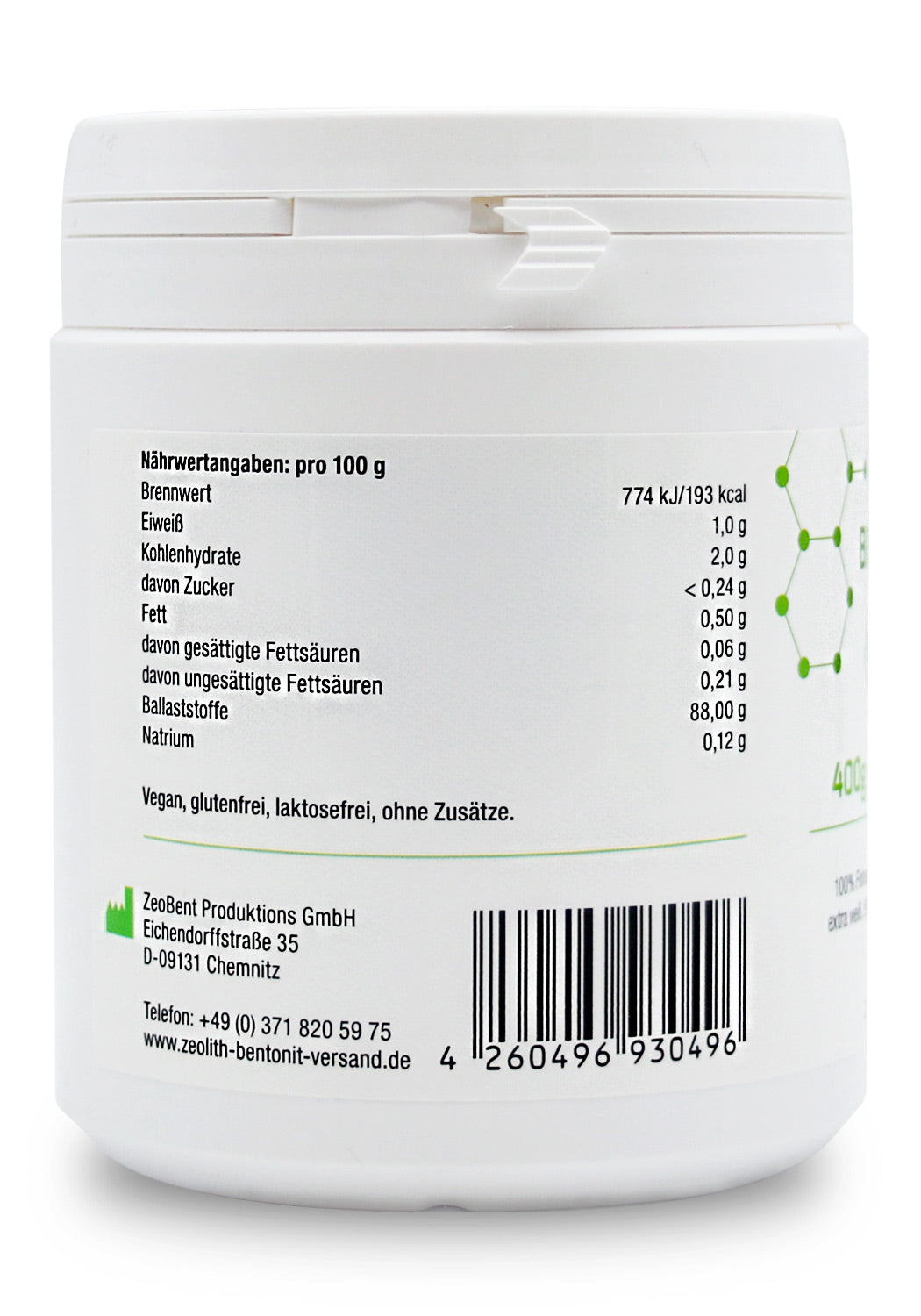 Psillio Biológico indio 400 gr. en polvo fino (Psyllium), DE-ÖKO-070