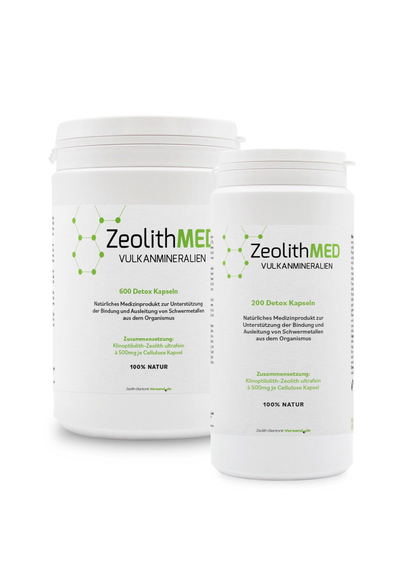 ZeolithMED 200 + 600 Detox-Kapseln im Sparpack, Medizinprodukte mit CE-Zertifikat