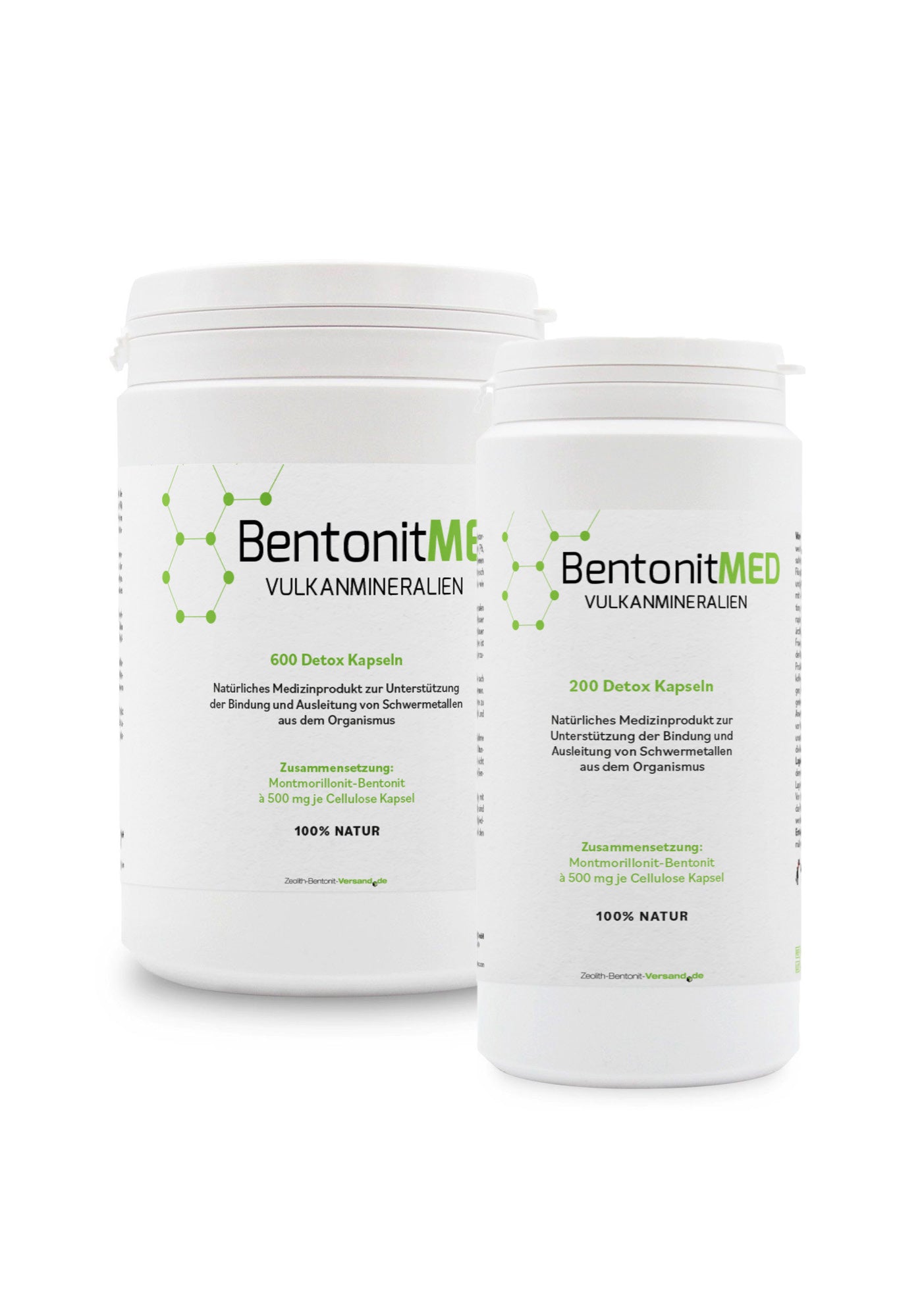 BentonitMED 200 + 600 detox capsules in an economy pack, medical products with CE certificate