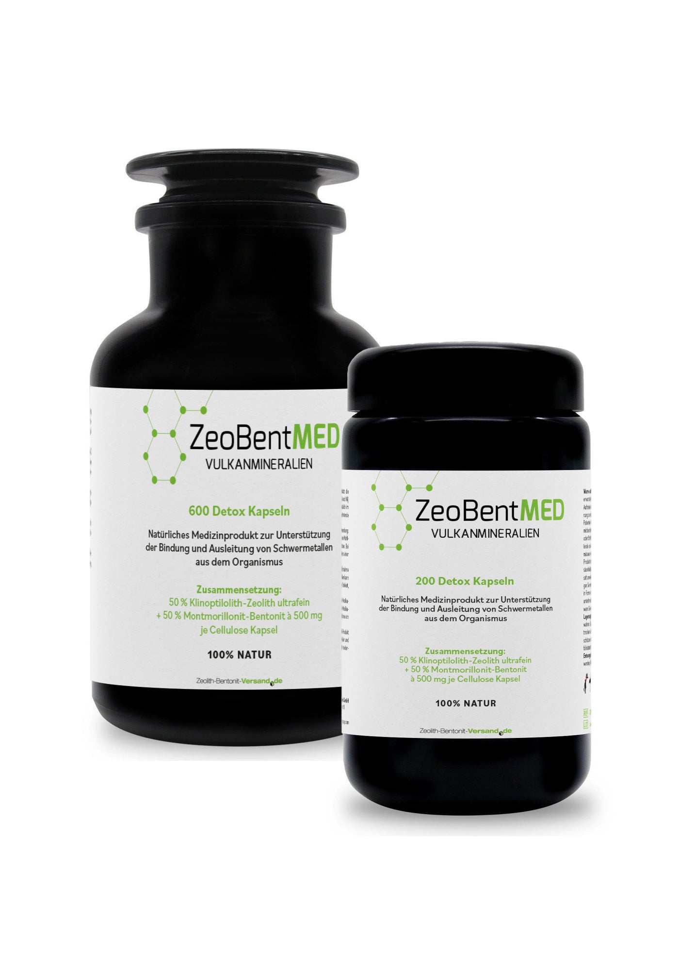 ZeoBentMED 200 + 600 capsule detox in Pacchetto economico, dispositivo medico con certificato CE