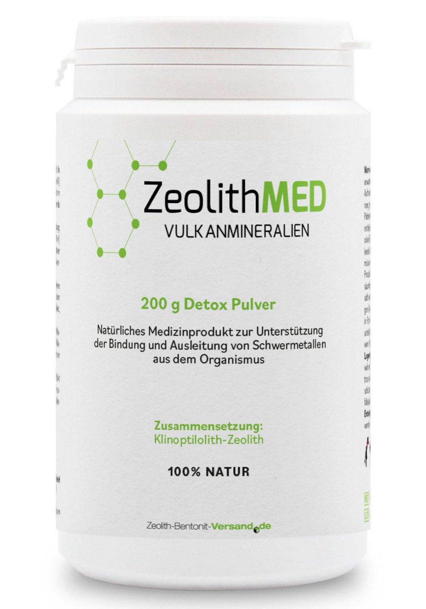 ZeolithMED Detox-Pulver 200g, Medizinprodukt mit CE-Zertifikat