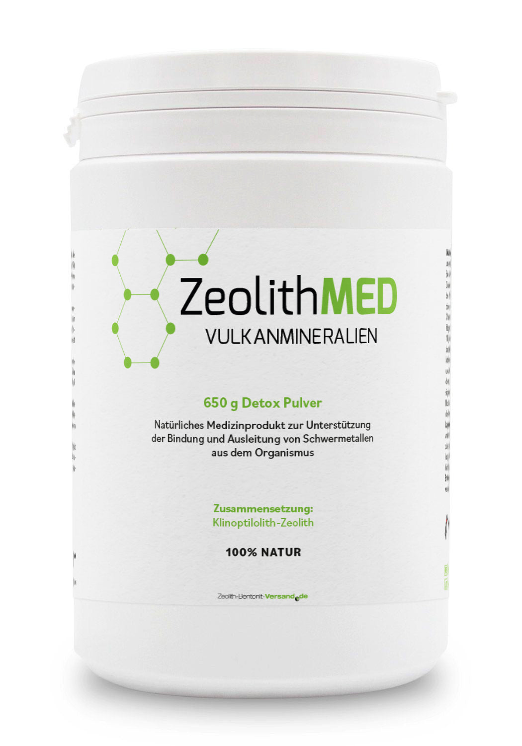 ZeolithMED Detox-Pulver 650g, Medizinprodukt mit CE-Zertifikat
