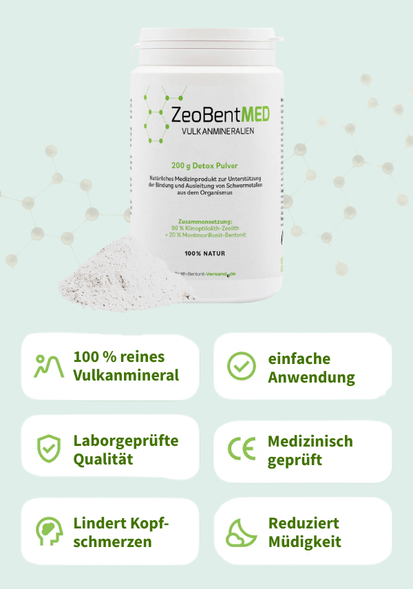 ZeoBentMED Detox-Pulver 200g, Medizinprodukt mit CE-Zertifikat