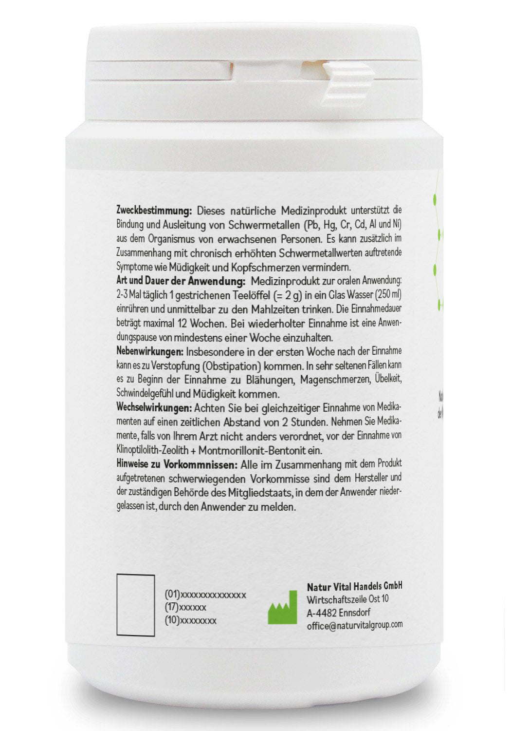 ZeoBentMED polvere detox 200g, dispositivo medico con certificato CE