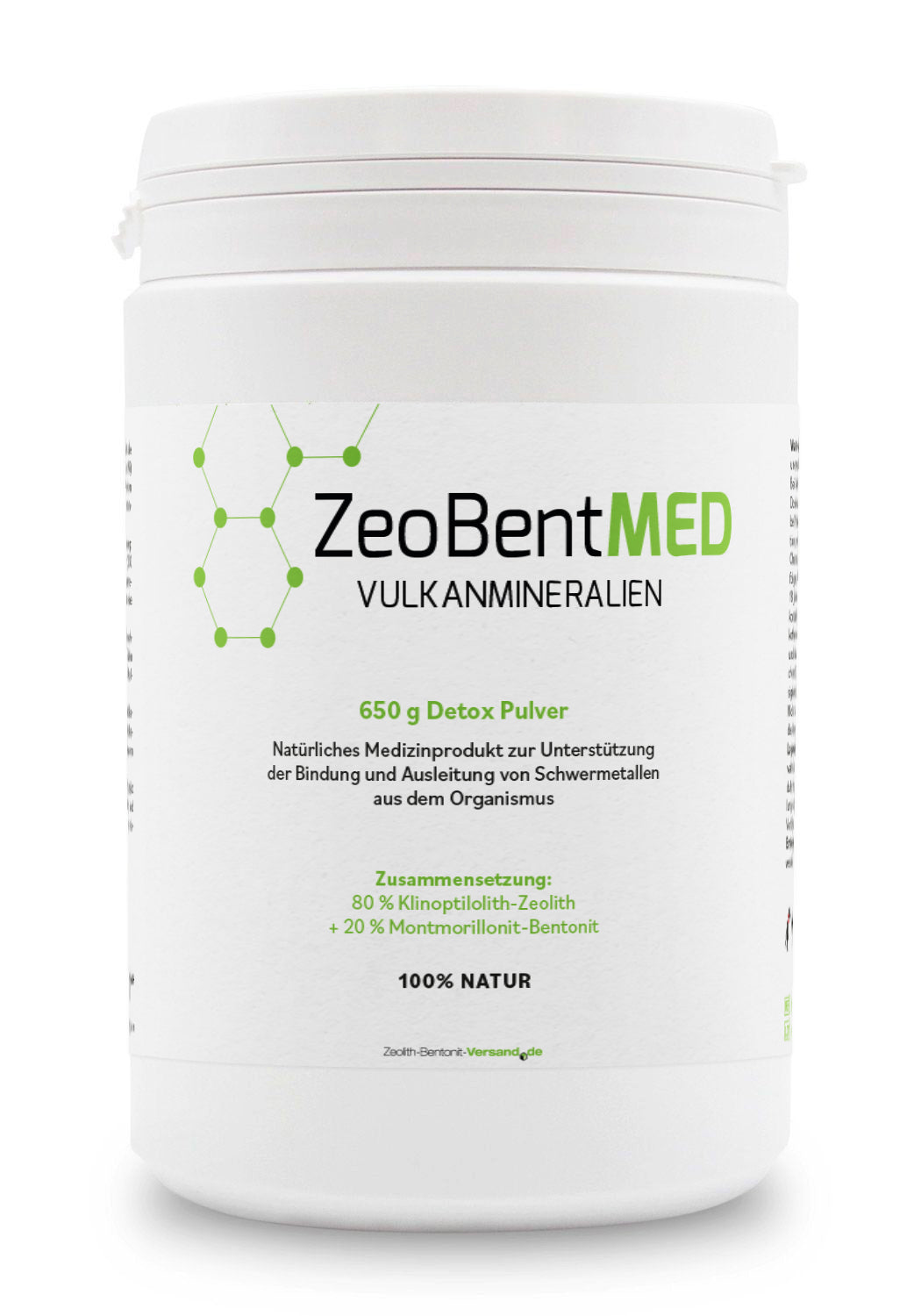 ZeoBentMED polvo detox 650g, producto sanitario con certificado CE