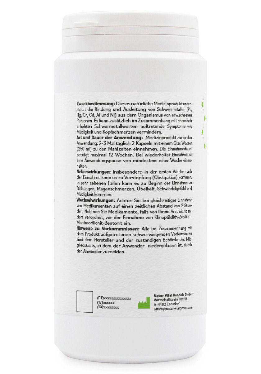 ZeoBentMED 200 capsule detox, dispositivo medico con certificato CE
