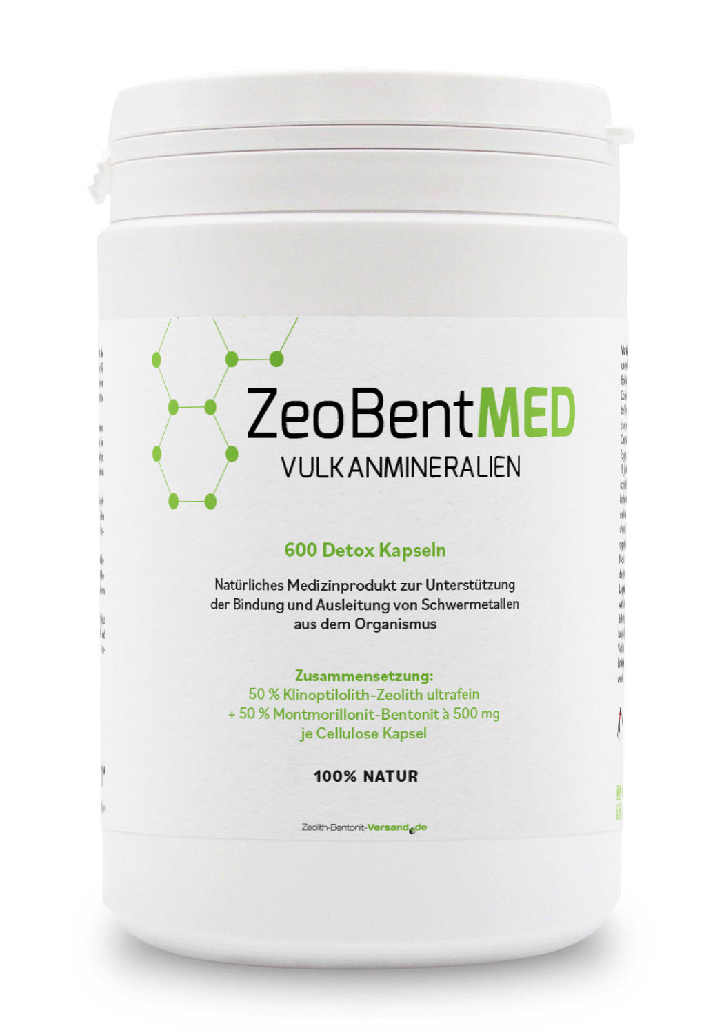 ZeoBentMED 600 Detox-Kapseln, Medizinprodukt mit CE-Zertifikat