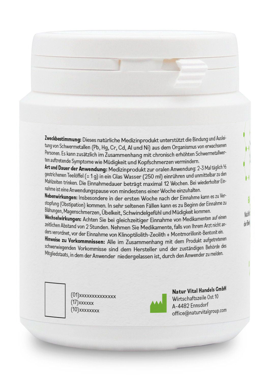 ZeoBentMED polvere detox ultrafine 60g, dispositivo medico con certificato CE