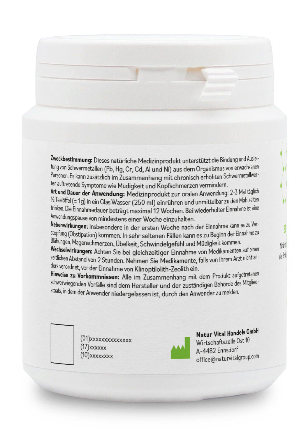 ZeolithMED Detox-Pulver ultrafein 60g, Medizinprodukt mit CE-Zertifikat
