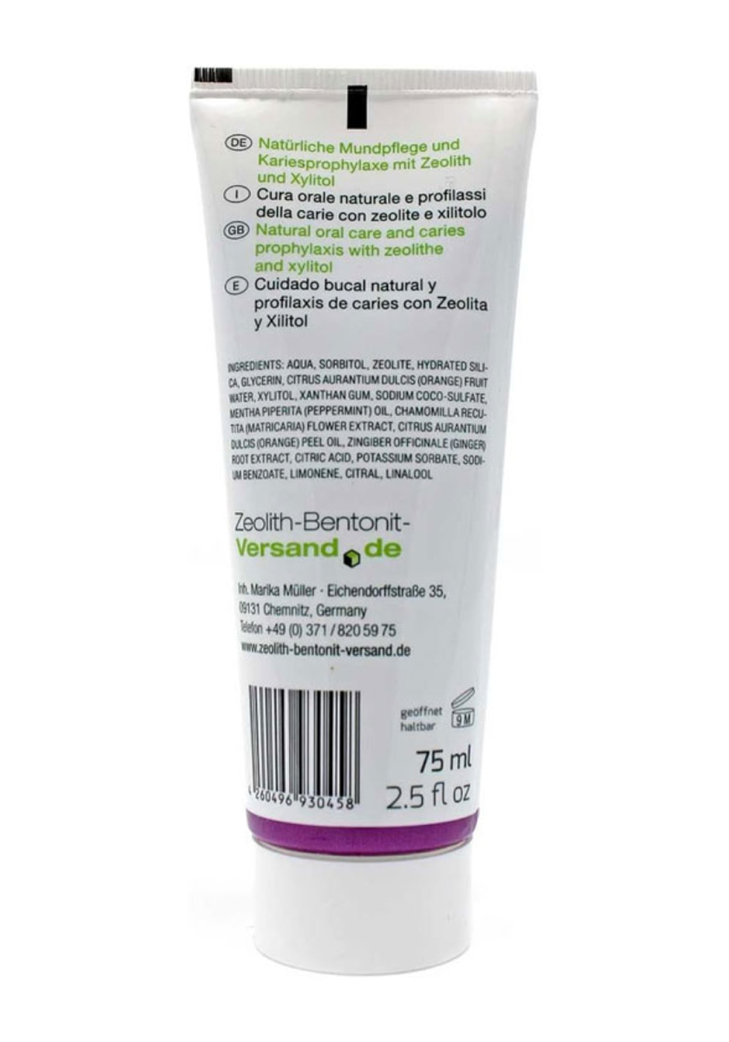 Zeolite Toothpaste 75ml, Fluoride-Free Toothpaste, with Xylitol