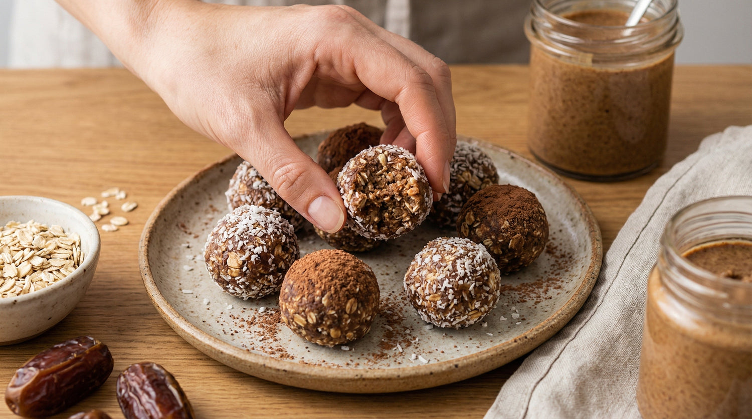 Energy Balls mit Flohsamenschalenpulver