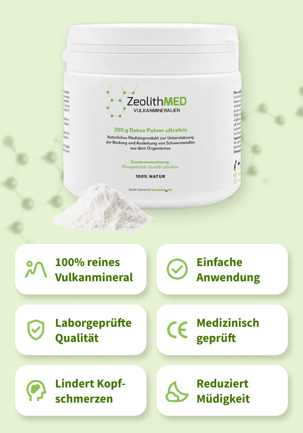 ZeolithMED Detox-Pulver ultrafein 200g, Medizinprodukt mit CE-Zertifikat
