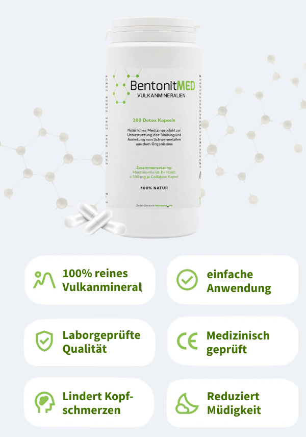 BentonitMED 200 Detox-Kapseln, Medizinprodukt mit CE-Zertifikat
