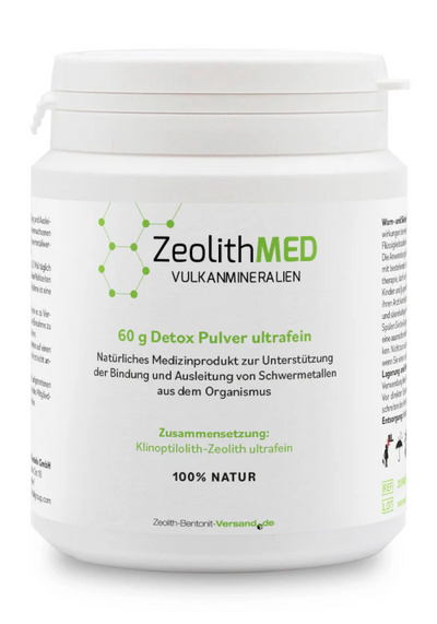 ZeolithMED polvere detox ultrafine 60g, dispositivo medico con certificato CE