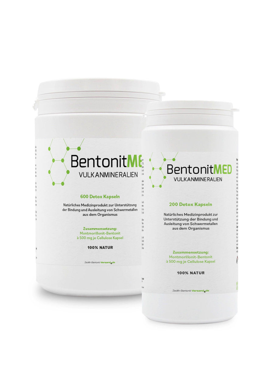 BentonitMED 200 + 600 Detox-Kapseln im Sparpack, Medizinprodukte mit CE-Zertifikat