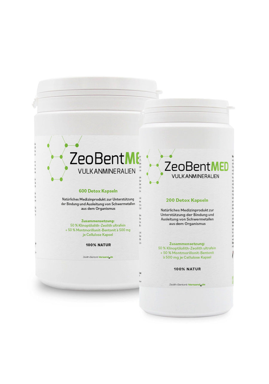 ZeoBentMED 200 + 600 Detox-Kapseln im Sparpack, Medizinprodukt mit CE-Zertifikat