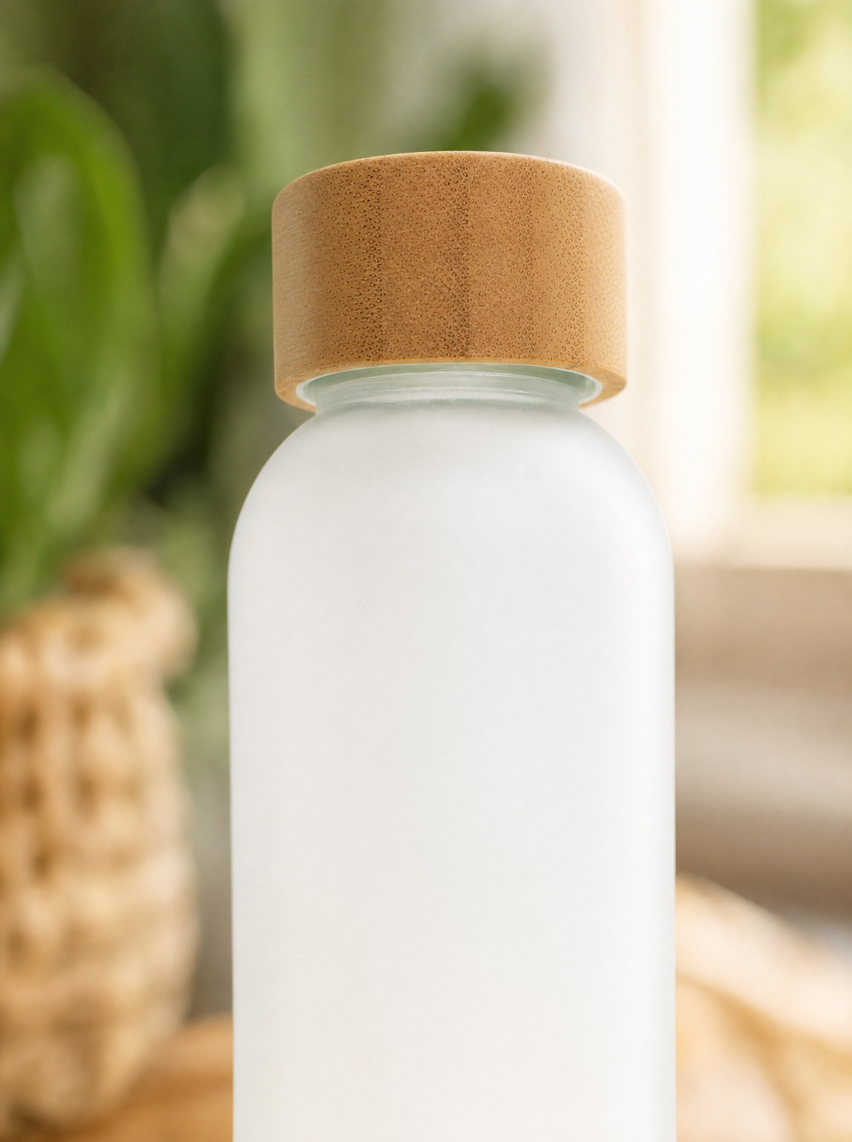 500ml Glas-Trinkflasche (weiß/transparent)