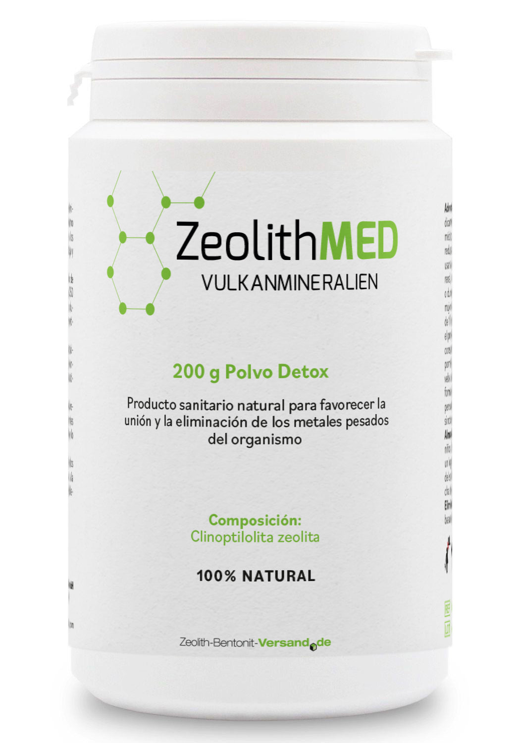 ZeolithMED polvere detox 200g, dispositivo medico con certificato CE