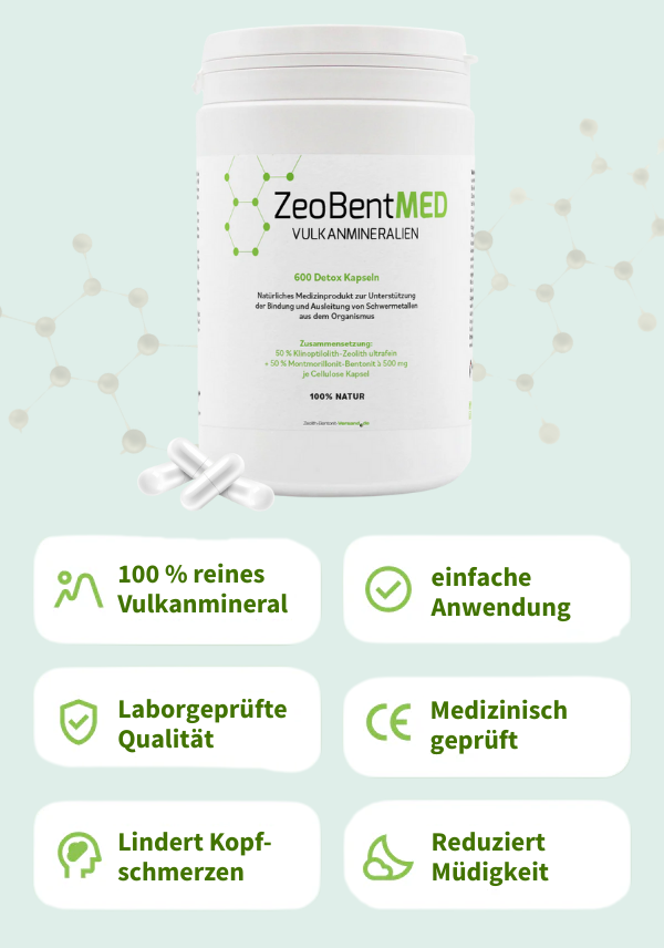 ZeoBentMED 600 detox capsules, medical device with CE certificate