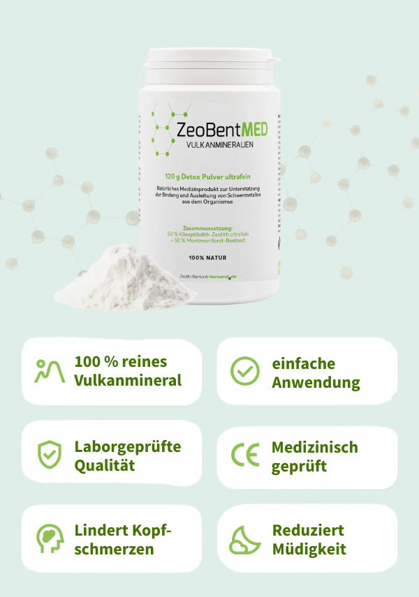 ZeoBentMED polvo detox ultrafino 120g, producto sanitario con certificado CE