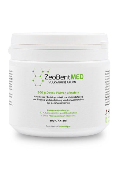ZeoBentMED polvere detox ultrafine 200 g, dispositivo medico con certificato CE