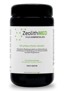 ZeolithMED polvo detox ultrafino 120g en vidrio de Miron violeta, producto sanitario con certificado CE