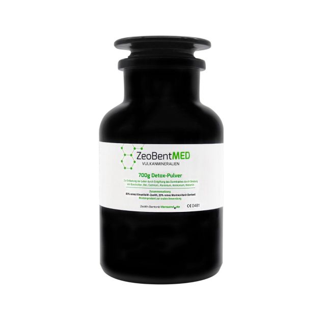 ZeoBentMED detox powder 700g in violet glass, Medical device