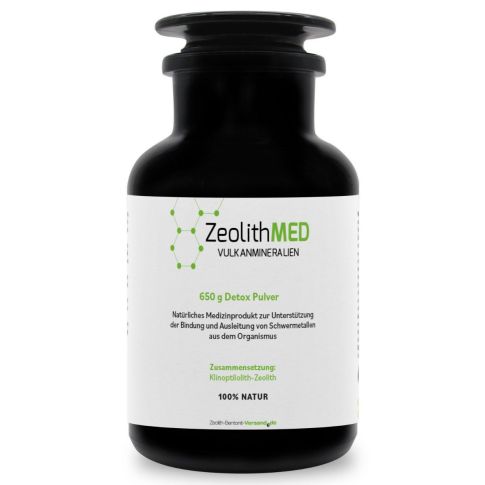 ZeolithMED detox powder 650g in a Miron violet glass, medical device with CE certificate